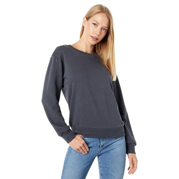 ALTERNATIVE Eco-Washed Terry Throwback Pullover, Dark Grey - Small - NWT - Picture 1 of 2